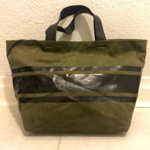 Neiman Marcus Suede Tote Bag | Army Green